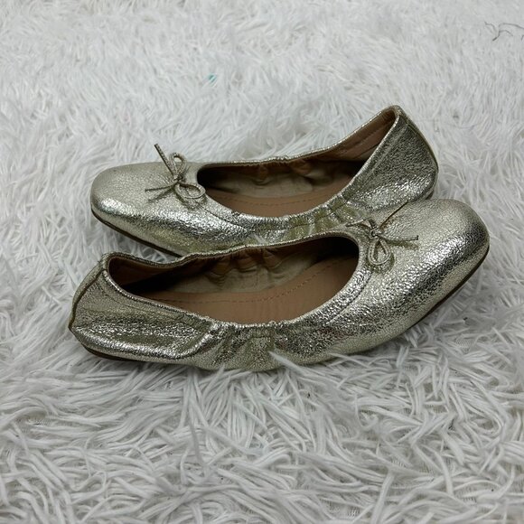 Seychelles Ballet Breathless Flats Womens 9 Gold Balletcore Comfort Casual Shoes - Picture 9 of 9